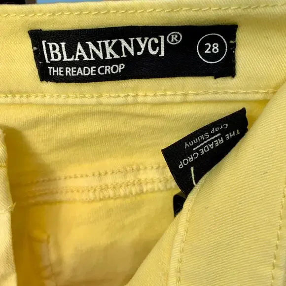 Blank NYC Reade Crop Raw Edge Hem Jeans in Sunny Spot Size 28 - Picture 5 of 7